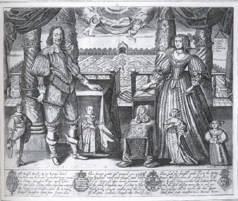 unknow artist Charles i and Henrietta Maria and their children Germany oil painting art